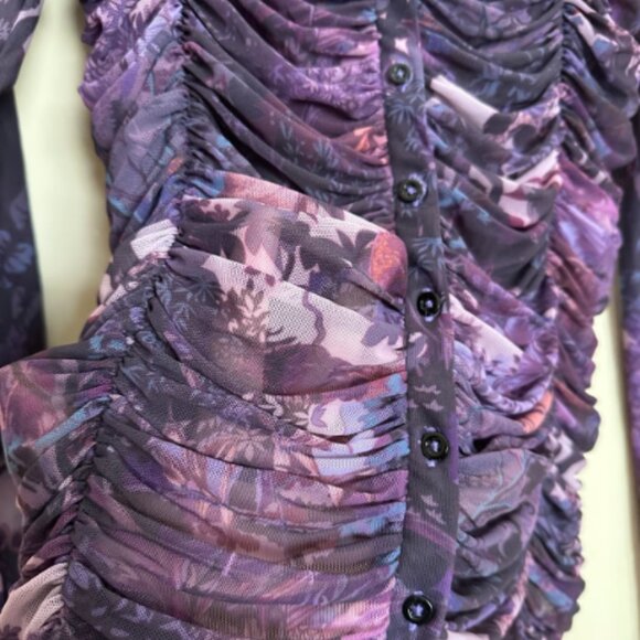 BNWT! Pilcro Collared Mesh Buttondown Shirt - Picture 4 of 8